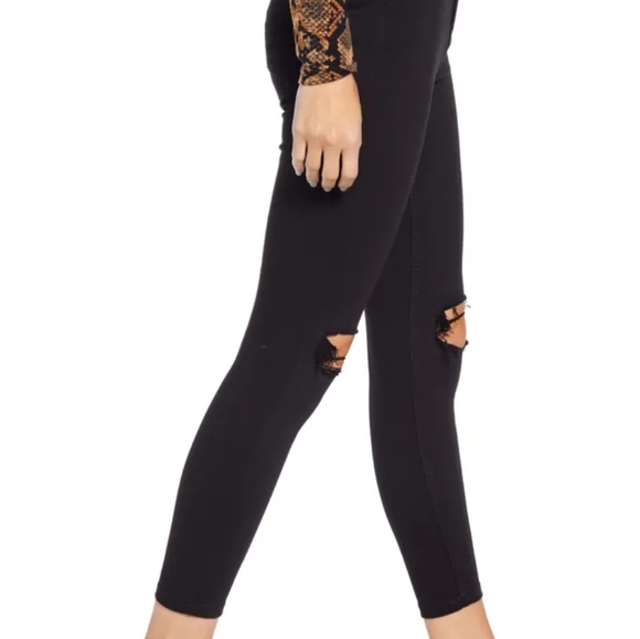 TopShop Jamie High Waist Ripped Skinny Jeans - Picture 3 of 4